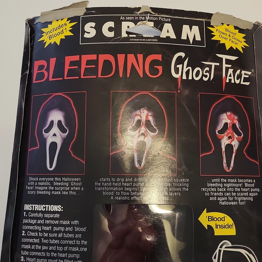 Vintage 1997 Scream Ghost Face Bleeding Mask